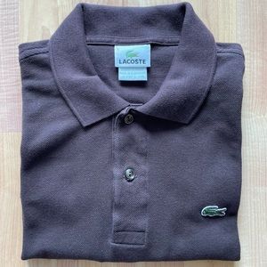 Lacoste Polo Shirt Short Sleeve Men Size 5 Brown